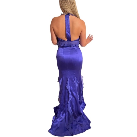 Jovani Halter Silk Gown - Picture 3 of 4